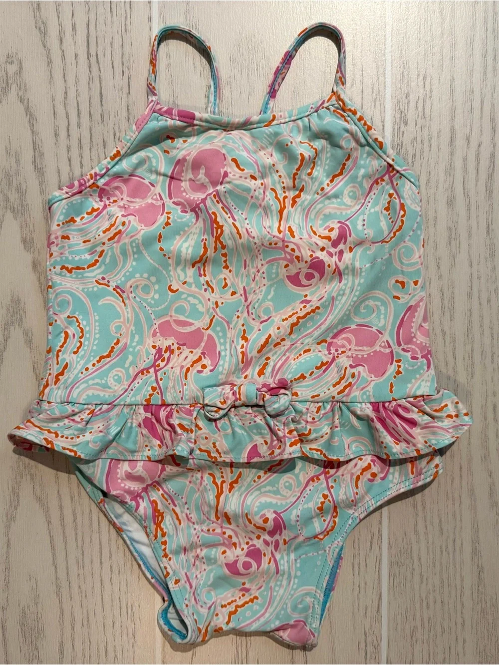 Lilly Pulitzer Baby Girls 12-18M Jellies Be Jammin Ruffle Swimsuit